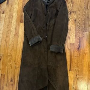 Shearling lamb skin long coat